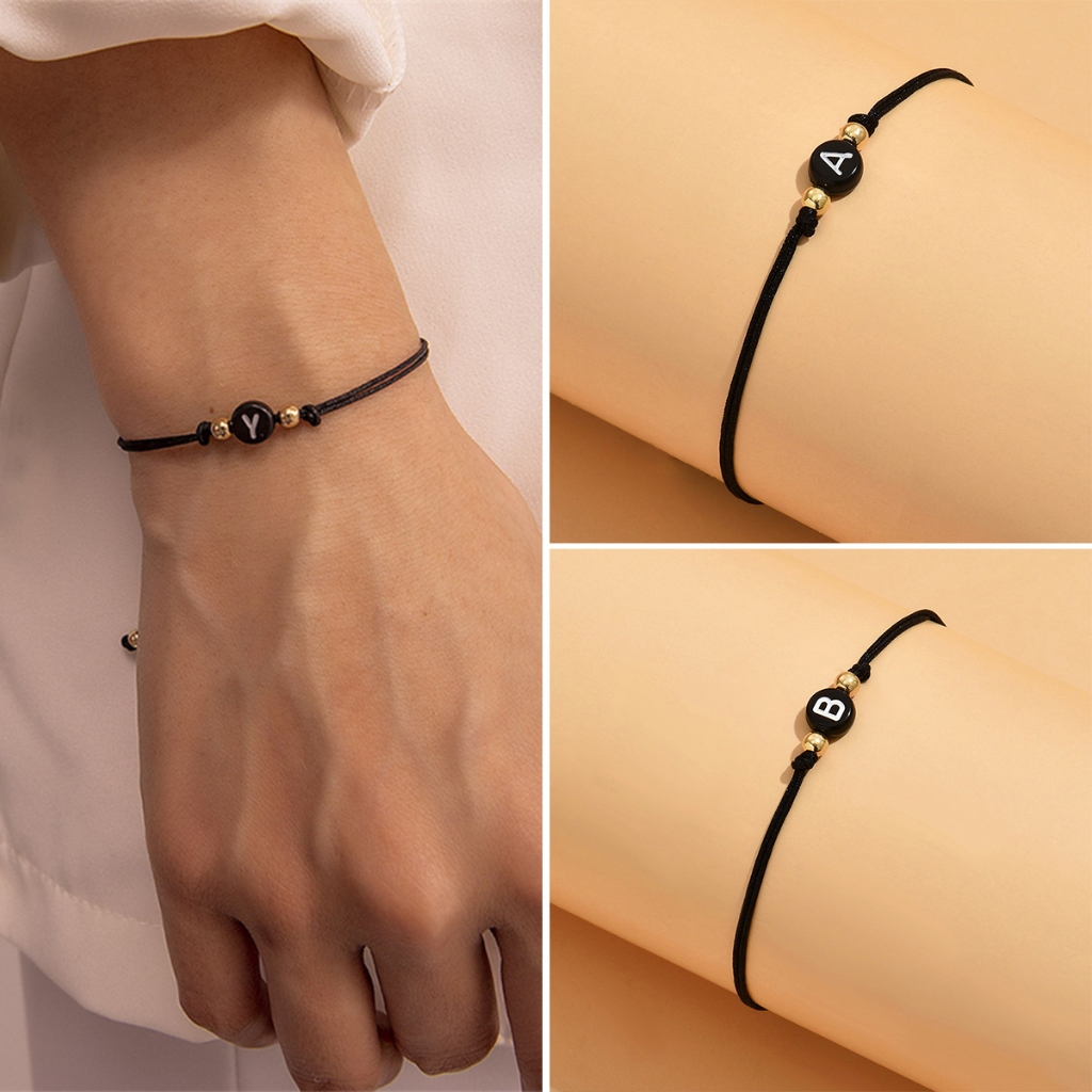 26 Initial สร้อยข้อมือทอมือ แฟชั่นคู่รัก สร้อยข้อมือวันหยุด ของขวัญ ขายส่ง