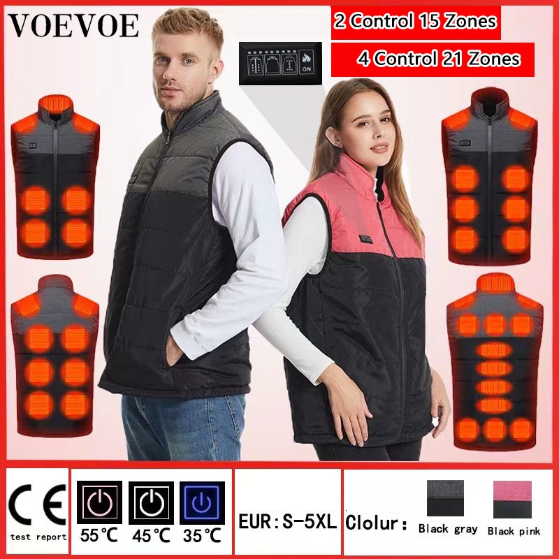 เสื้อแจ็กเก็ตไฟฟ้า ทําความร้อน 21 ระดับ ชาร์จ USB สําหรับผู้ชาย และผู้หญิง เหมาะกับการเล่นสกี ตกปลา ตั้งแคมป์ กลางแจ้ง