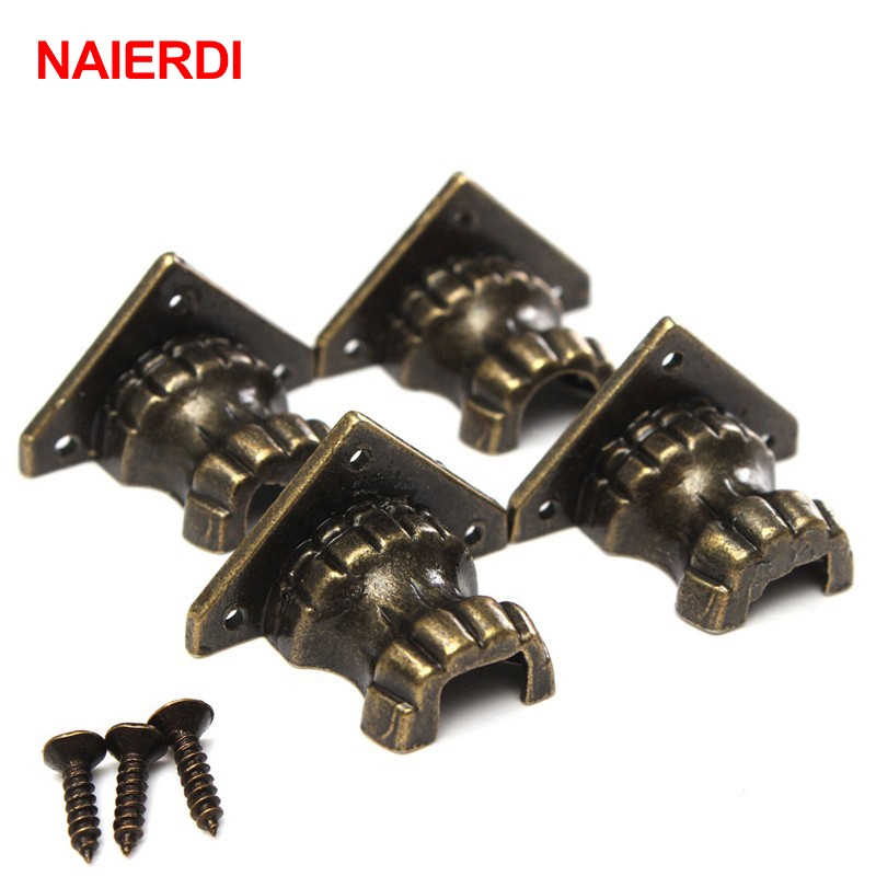 Naierdi อุปกรณ์ป้องกันมุมกล่องไม้ สไตล์โบราณ สําหรับเฟอร์นิเจอร์ ตู้เสื้อผ้า 8 ชิ้น
