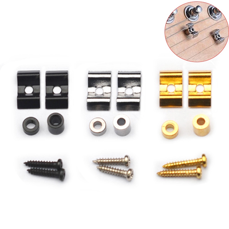 1 ชุดกีตาร์ไฟฟ้า String Retainers Tree สําหรับ Strat Tele Guitar สีดํา/ทอง/โครเมี่ยม