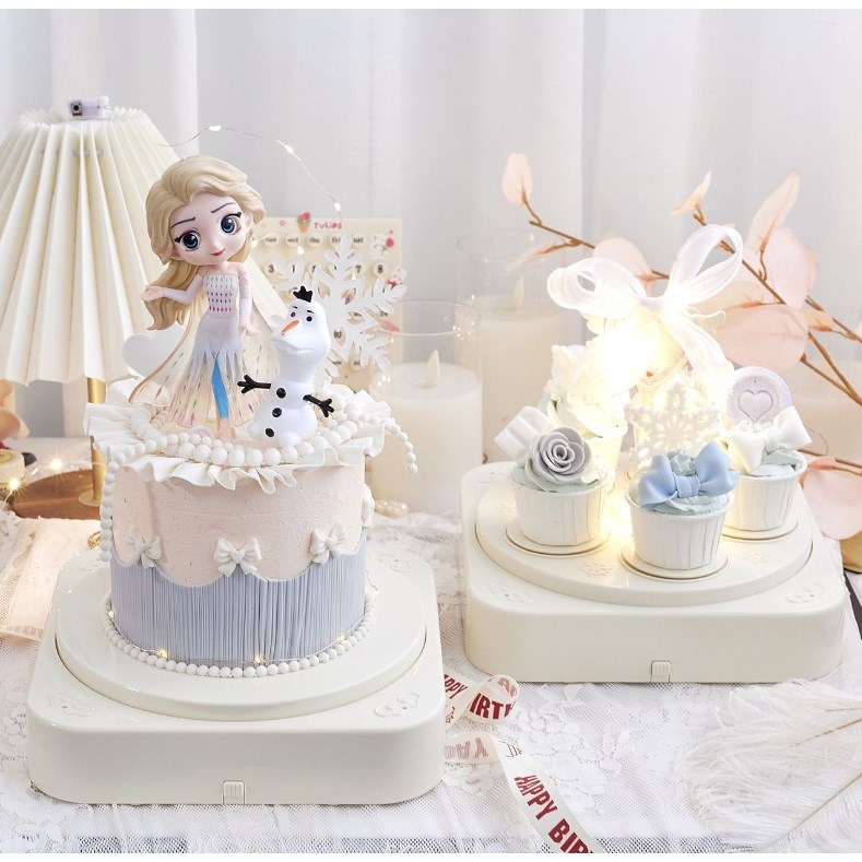 NEPTUNER หมุนเครื่องขนมหวานหมุนอัตโนมัติแสดงขนมตาราง Cupcake ยืนแสดงตารางถาดแกว่งสำหรับงานเลี้ยงวันเกิด