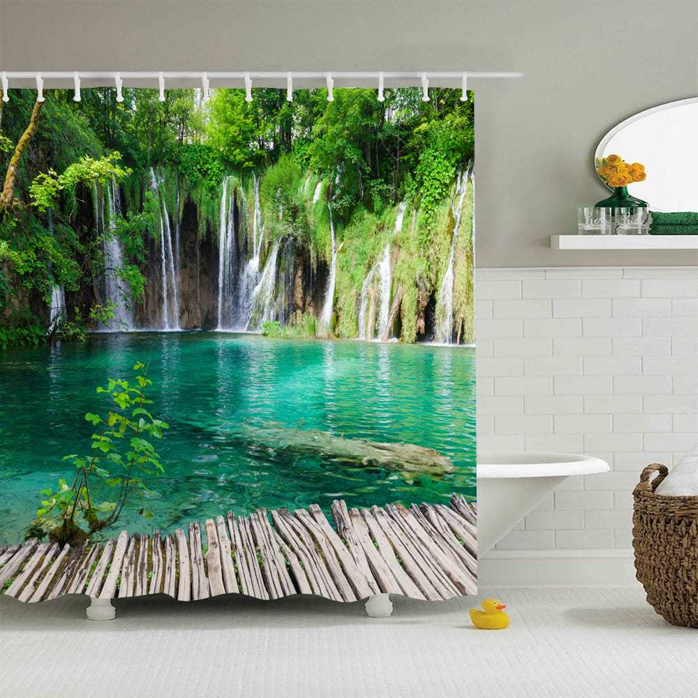 ผ้าม่านโพลีเอสเตอร์ แบบหนา กันน้ํา กันเชื้อรา สําหรับห้องน้ํา ห้องอาบน้ํา