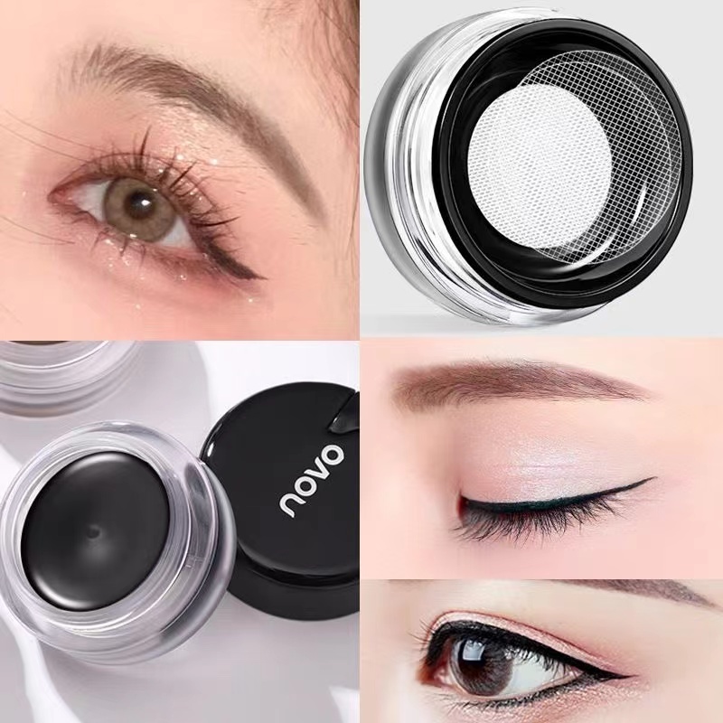 Novo อายไลเนอร์ กันน้ํา กันเหงื่อ แห้งเร็ว สีดํา B