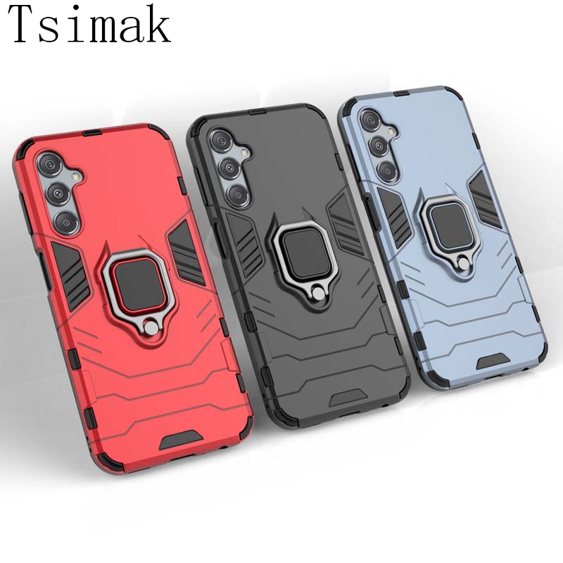 เคสโทรศัพท์มือถือ ผิวด้าน กันกระแทก พร้อมแหวนขาตั้ง สําหรับ Samsung Galaxy M13 M23 M33 M53 M14 M34 M