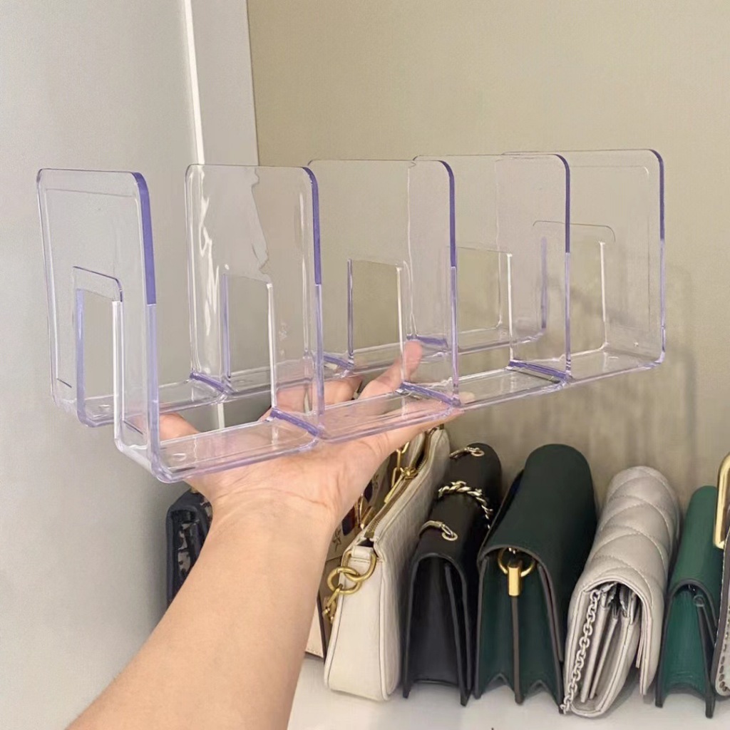 PLUTOSTYLE กระเป๋าถือออแกไนเซอร์ในครัวเรือนถุงโปร่งใสชั้นเก็บห้องนอน PC มินิกระเป๋าชั้นวาง