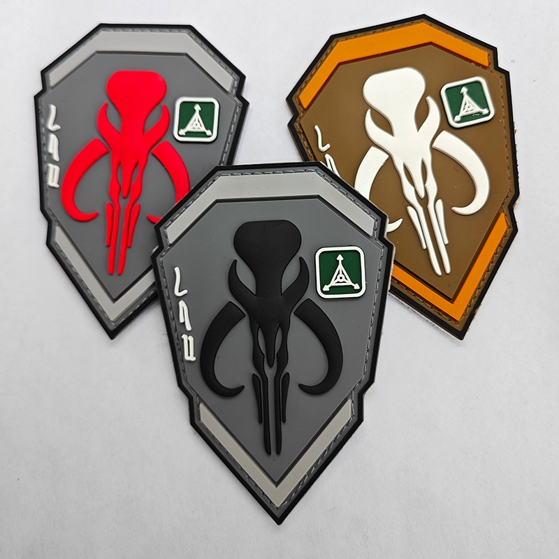แผ่นยางซิลิโคน Pvc ลาย The Mandalorian Morale Badge 3D พร้อมตะขอ และแจ็กเก็ตรัดแขน