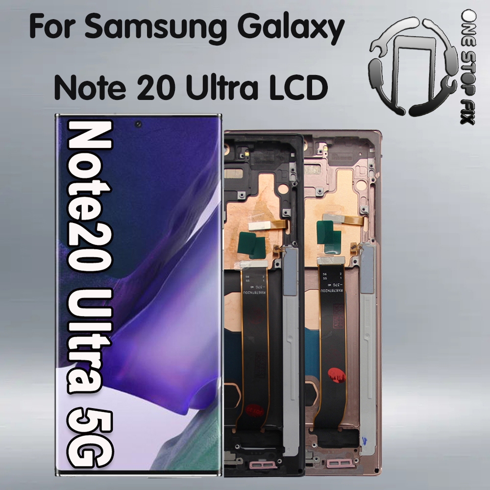แผงหน้าจอสัมผัส LCD พร้อมกรอบ 6.9 นิ้ว Note20 Ultra N986F N985F แบบเปลี่ยน สําหรับ Samsung Galaxy Note 20 Ultra