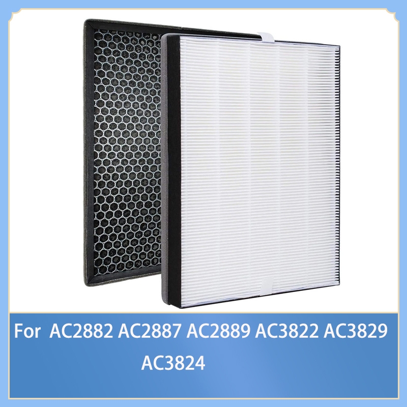 แผ่นกรองอากาศ HEPA และแผ่นกรองคาร์บอน FY2422 FY2420 แบบเปลี่ยน สําหรับ Philips AC2882 AC2887 AC2889 