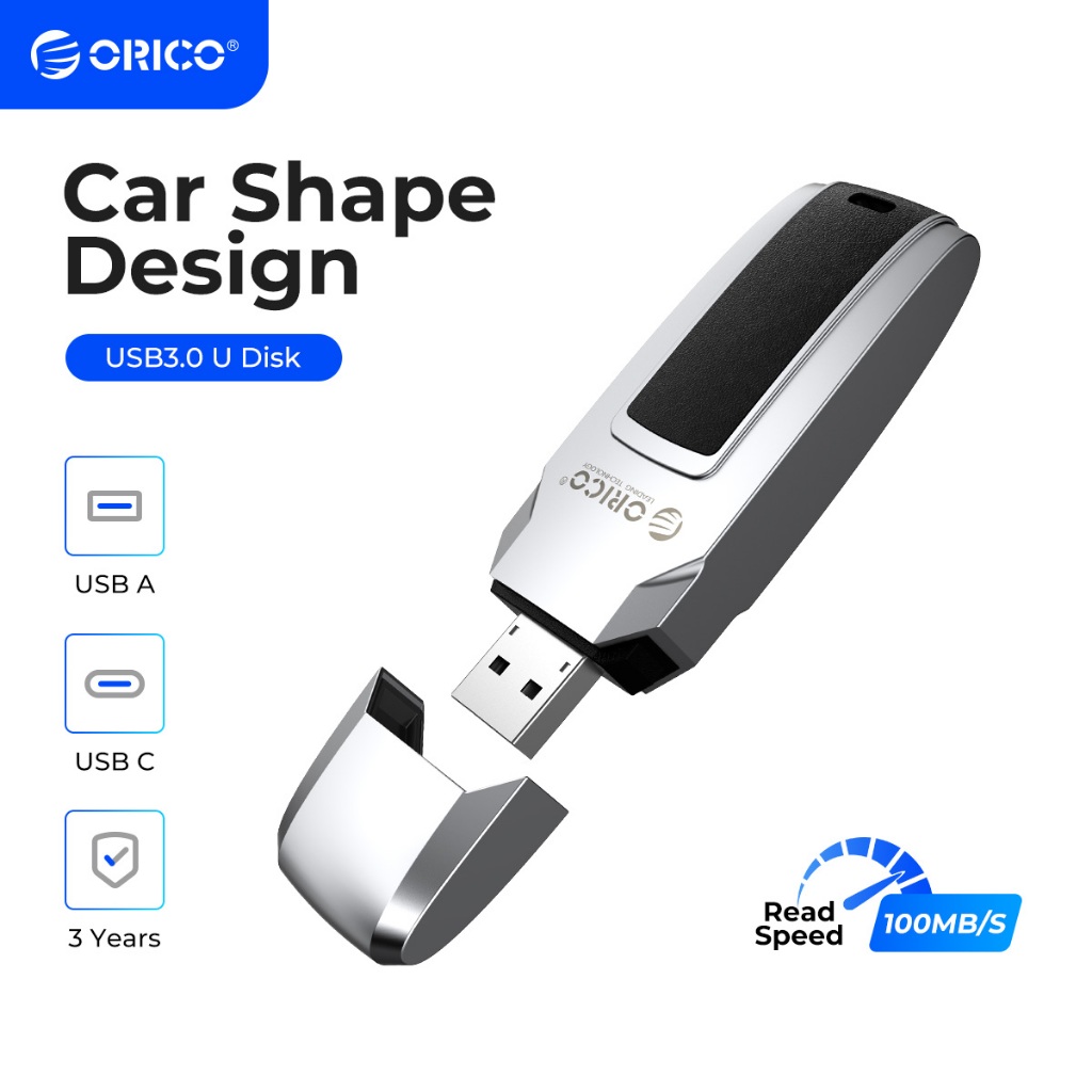 Orico แฟลชไดรฟ์ USB 3.0 32GB 64GB 128GB 256GB Type C กันน้ํา สําหรับแล็ปท็อป คอมพิวเตอร์ โทรศัพท์มือถือ iPad TV (U3-C)