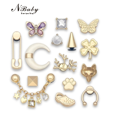 Nbaby ใหม่ crocs jibbitz Charms / รองเท้าแตะ คุณภาพสูง / jibbitz Set / crocs jibbitz / Birthdaypresent