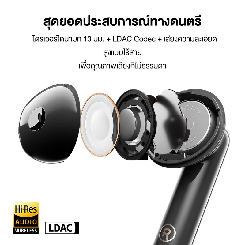 Edifier W320TN TWS หูฟังบลูทูธไร้สาย V5.3 พร้อมการลดเสียงรบกวน Noise Cancellation
