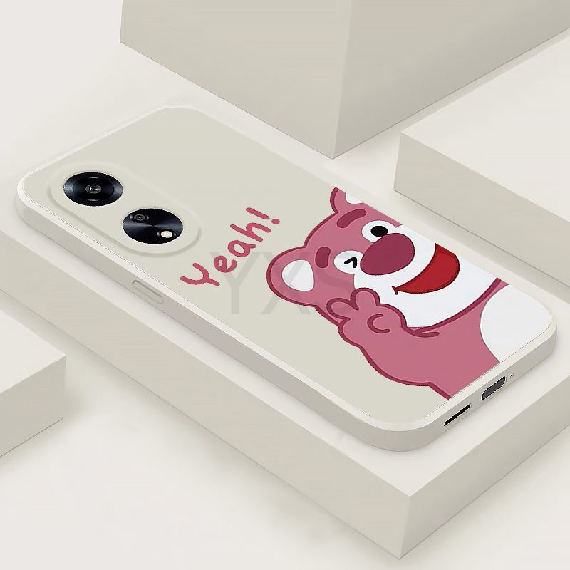 New เคส Huawei Y5 2018 Y5 Lite 2018 Y5 Prime 2018 Y7A Y5P Y6P Y6 Pro 2019 Y6 2019 Y6S เคส สตรอเบอร์รี่หมีซิลิโคนกรณีโทรศัพท์นุ่ม