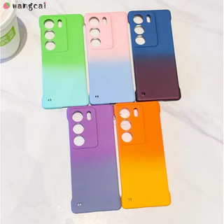 เคสโทรศัพท์มือถือแข็ง เนื้อแมตต์ ไล่โทนสี ไร้ขอบ บางพิเศษ หลากสี เรียบง่าย สําหรับ Vivo V29 V27 X90 X80 X70 Pro Plus V27e