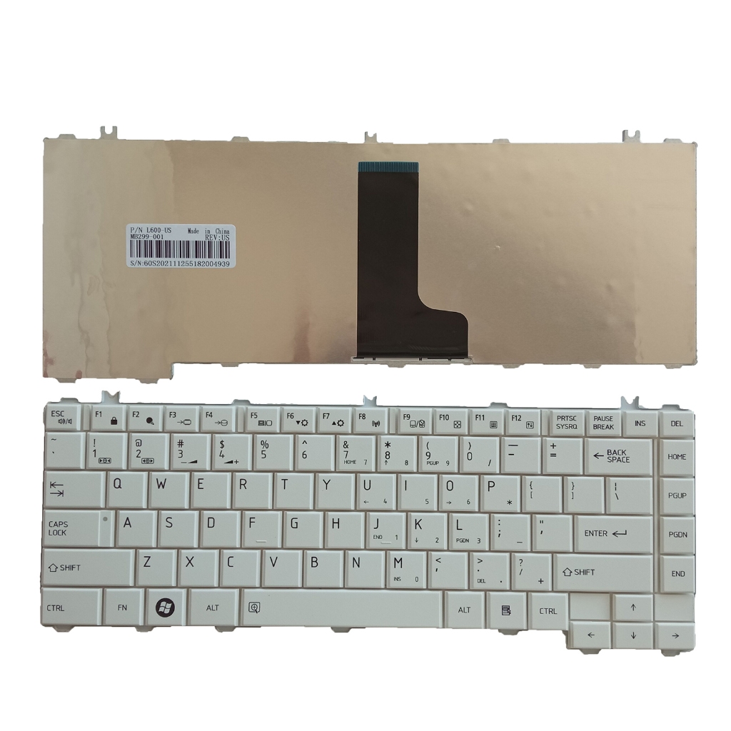 ใหม่สําหรับโตชิบา Satellite L600 L600D L630 L635 L640 L640D L645 L645D คีย์บอร์ดสีขาว US