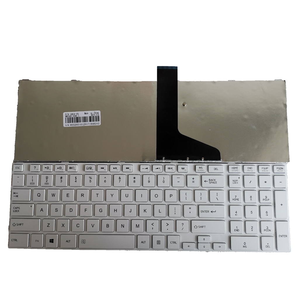 ใหม่สําหรับโตชิบา Satellite Pro L850 L850-T02B L850-T01R US แป้นพิมพ์สีขาว 9Z.N7TSV.401