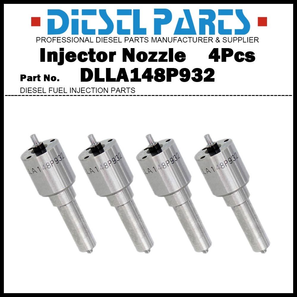 4x ดีเซลหัวฉีดน้ํามันเชื้อเพลิงหัวฉีดเคล็ดลับ DLLA148P932 สําหรับ Nissan Navara D22 YD25 2.5L 16600-