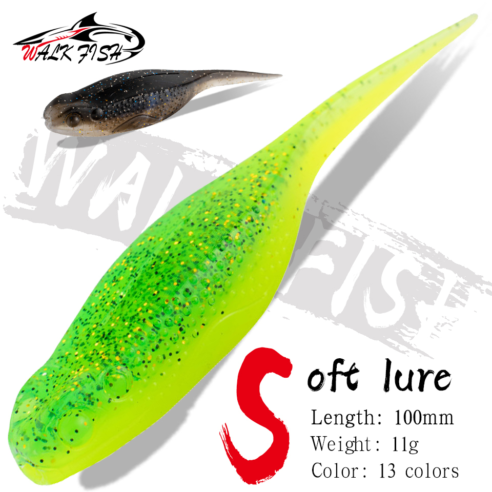 Walk FISH เหยื่อตกปลา รูปกบยาง แบบนิ่ม 6 ชิ้น 3 ชิ้น