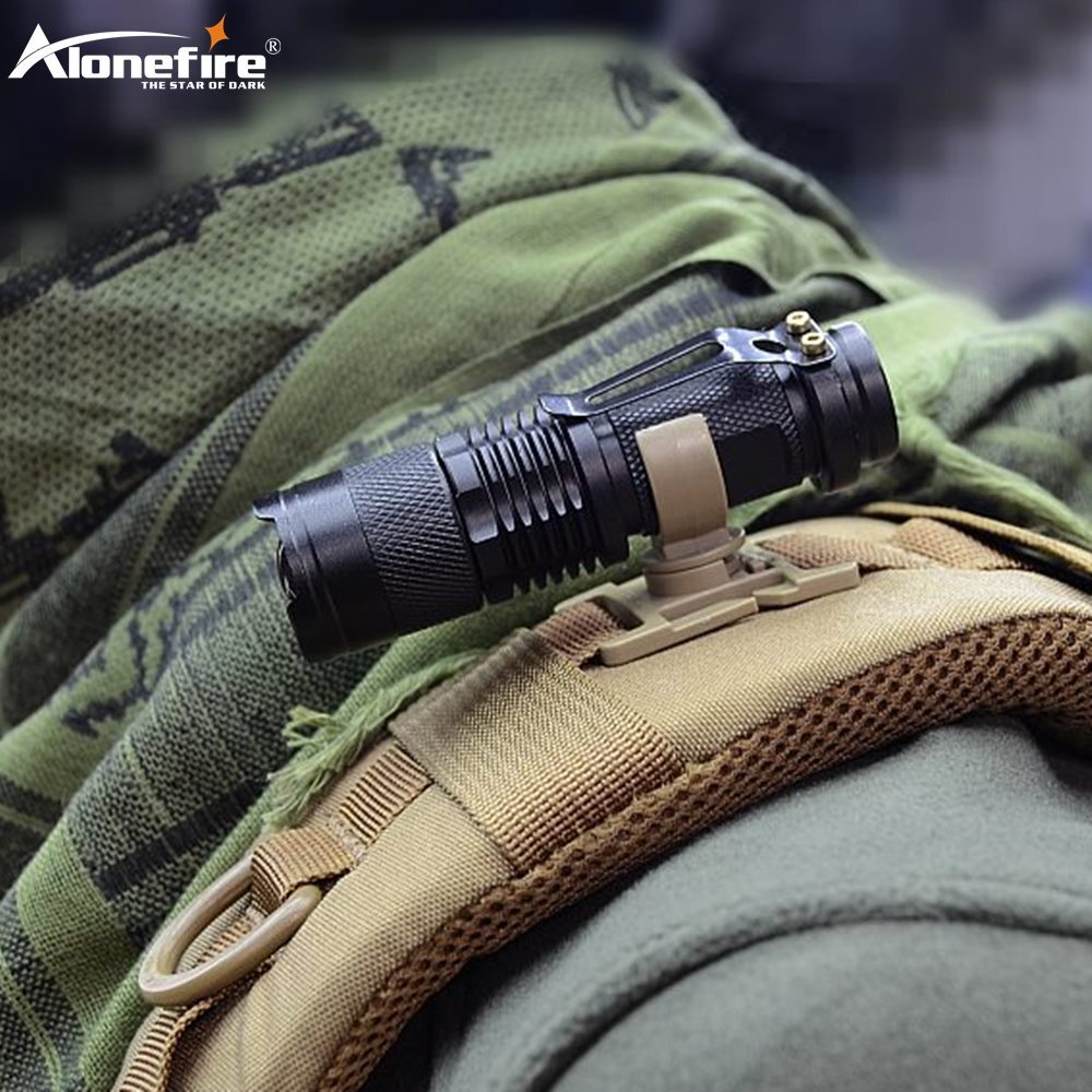 Alonefire ไฟฉาย LED คลิปตัว U หมุนได้ สายคล้องกระเป๋าเป้สะพายหลัง แขวนแคมป์ เดินป่า ปีนเขา กลางแจ้ง