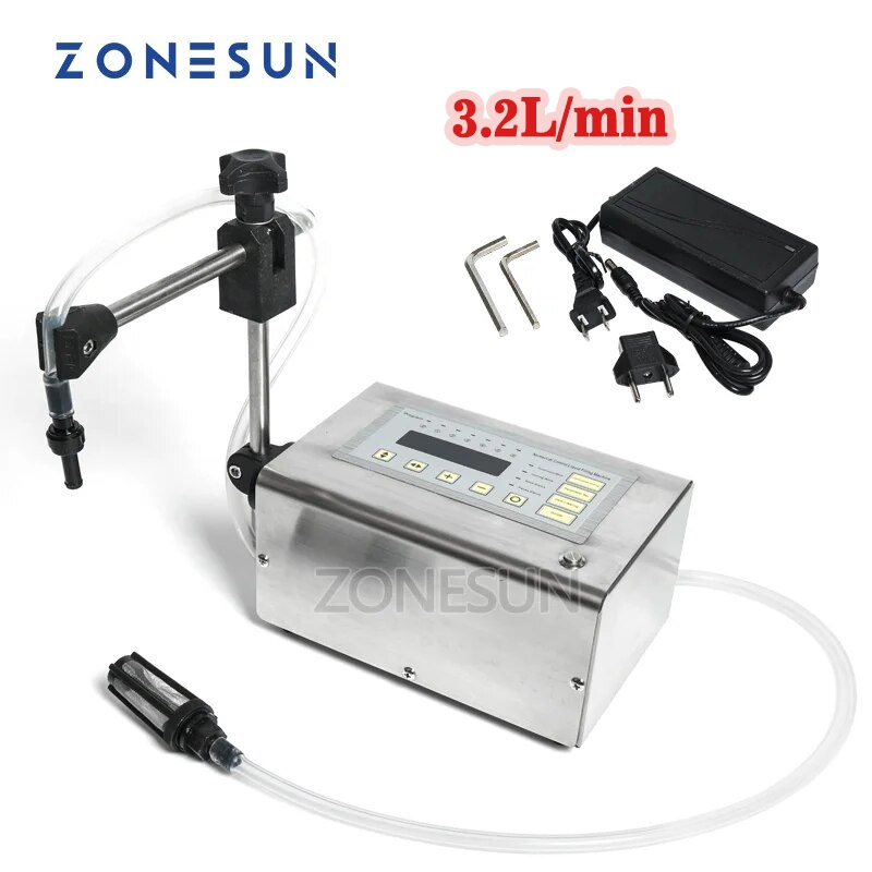 Zonesun GFK-180 เครื่องเติมของเหลวไฟฟ้า ขนาดเล็ก ขวดน้ํา ดิจิทัล ปั๊มน้ําหอม นม มะกอก น้ํามัน ฟิลเลอร์