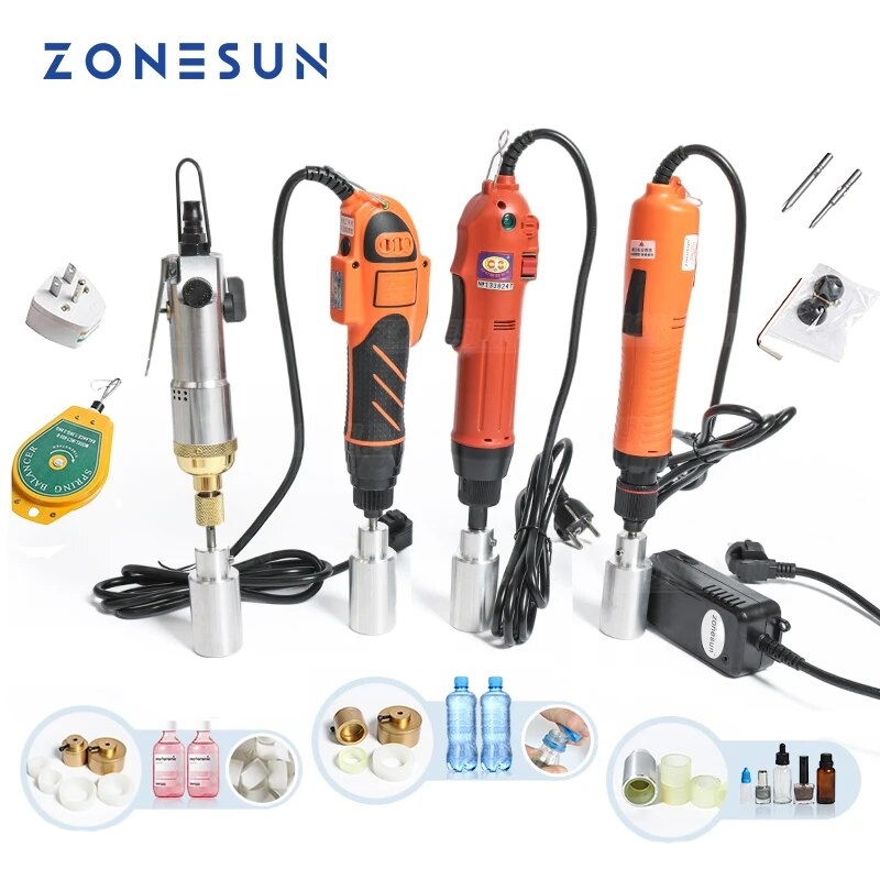 Zonesun เครื่องซีลฝาขวดไฟฟ้า แบบพกพา 80W 100W 160W สําหรับขันและคลายขวด
