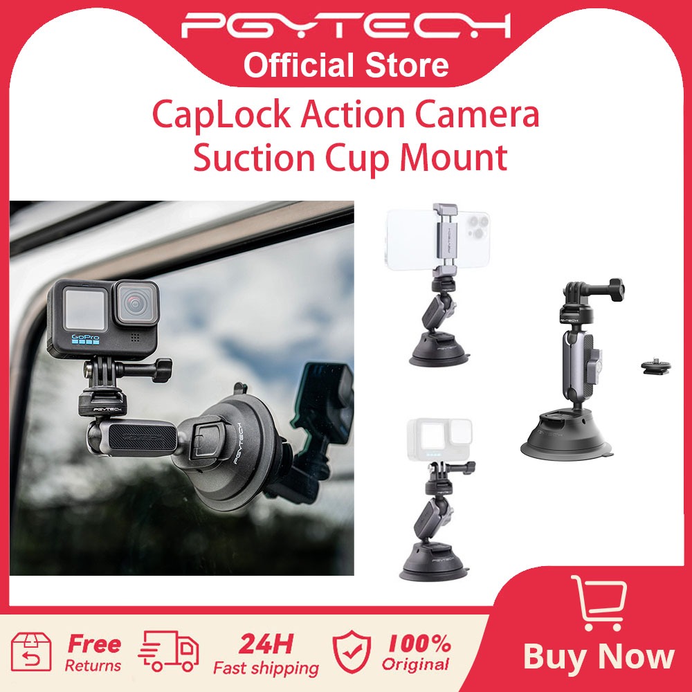 【ร้านค้าอย่างเป็นทางการ】PGYTECH CapLock ยึดสามแขนสูบสำหรับกล้องแอ็คชัน Insta360/GoPro/DJI POCKET 3 Vlog ถ่ายภาพสดๆ พกพาได้ในรถ