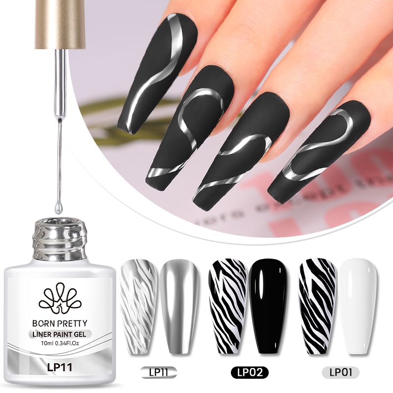Born PRETTY น้ํายาทาเล็บเจล สีทอง สีเงิน 10 มล.
