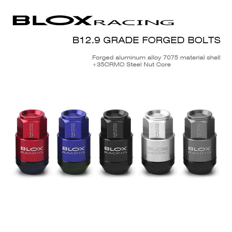 5Pieces Wheel Nut 12.9 Forged aluminum alloy 7075 material shell+35CRMO Steel Nut wheel light nut Bolt, M14x1.5 12x1.5 12x1.25