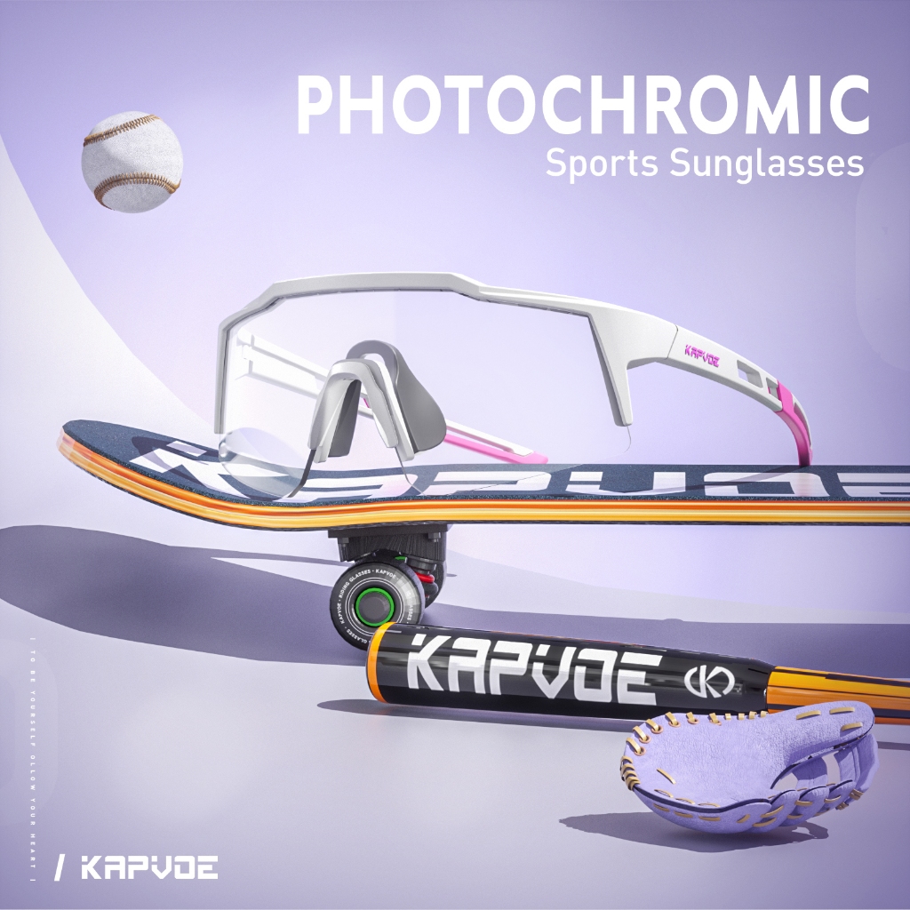 Kapvoe แว่นตาปั่นจักรยาน Photochromic Uv400 แว่นกันแดดเด็ก Minor goggles เหมาะสําหรับ 5-10 ปี