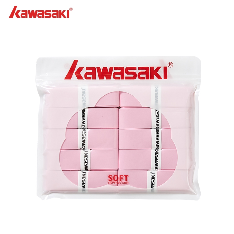 KAWASAKI คาวาซากิ 5/10 ชิ้นจับมือจับลูกดองพายจับแบดมินตันจับเทนนิสจับ001นุ่มมือกาวทนทานเหงื่อดูดซับวงด้วยยางจับ