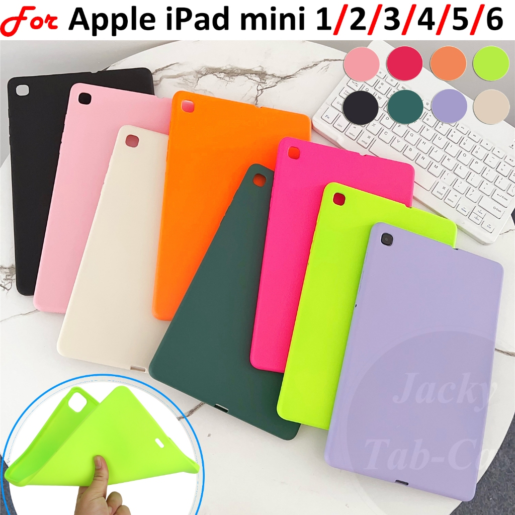 เคสซิลิโคนนิ่ม สีพื้น กันกระแทก สําหรับ iPad mini 1 2 3 4 5 6 7.9 นิ้ว 8.3 นิ้ว mini6 mini5 mini4 mini3