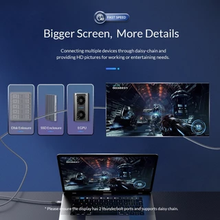 Orico for Thunderbolt 4 สาย USB C ชาร์จเร็ว PD100W 60Hz สาย USB4.0 สําหรับ (TBZ4)