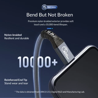 Orico for Thunderbolt 4 สาย USB C ชาร์จเร็ว PD100W 60Hz สาย USB4.0 สําหรับ (TBZ4)