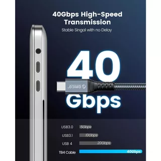 Orico for Thunderbolt 4 สาย USB C ชาร์จเร็ว PD100W 60Hz สาย USB4.0 สําหรับ (TBZ4)