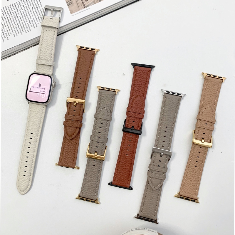 สายนาฬิกาข้อมือหนัง สําหรับ IWatch Serise Ultra 2 S9 8 7 SE 6 5 4 3 2 1 41 มม. 45 มม. 44 มม. 40 มม. 38 มม. 49 มม.