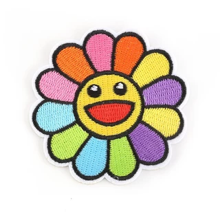 แผ่นแพทช์รีดติดเสื้อ ลายดอกทานตะวัน สีรุ้ง DIY สําหรับตกแต่งเสื้อผ้า