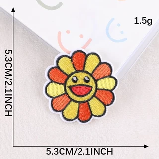 แผ่นแพทช์รีดติดเสื้อ ลายดอกทานตะวัน สีรุ้ง DIY สําหรับตกแต่งเสื้อผ้า