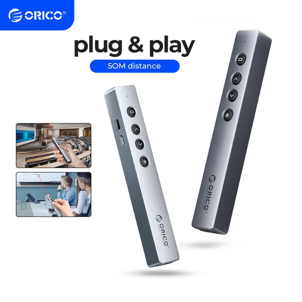 Orico มัลติมีเดียรีโมทคอนโทรลไร้สายพร้อม Hyperlink & Volume รีโมทคอนโทรล 2.4GHz PowerPoint Office Pr