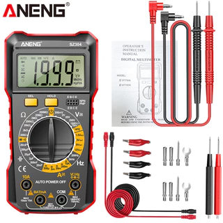 มัลติมิเตอร์แบบดิจิตอล ANENG SZ304 หนึ่งชุด, True RMS 2000 นับเครื่องทดสอบมือถือพร้อม NCV สําหรับการวัดไฟฟ้า