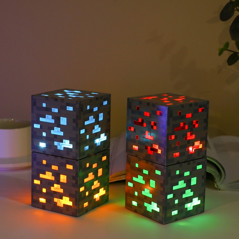 โคมไฟ Led รูปการ์ตูน Minecraft Stone Diamond เหมาะกับของขวัญวันเกิด ของเล่นสําหรับเด็ก