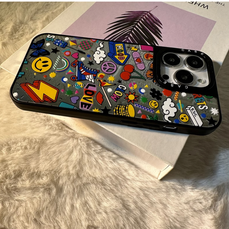เคสไอโฟน 16/15/14/13/12/11 Pro max shockproof smiling mirror Compatible Case iPhone 11,12,13,14,15,16,11PM,12PM,13PM,14PM,15PM,16PM
