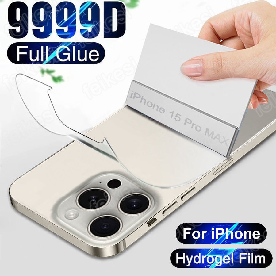 ฟิล์มหลังสีใส สำหรับ iPhone 15 Pro Max 15 Plus 14 13 12 11 Pro Max 12 13 Mini X XS MAX XR 8 7 6 6s 14 Plus SE 2020 เต็มจอไห ฟิล์มไฮโดรเจล hydrogel film