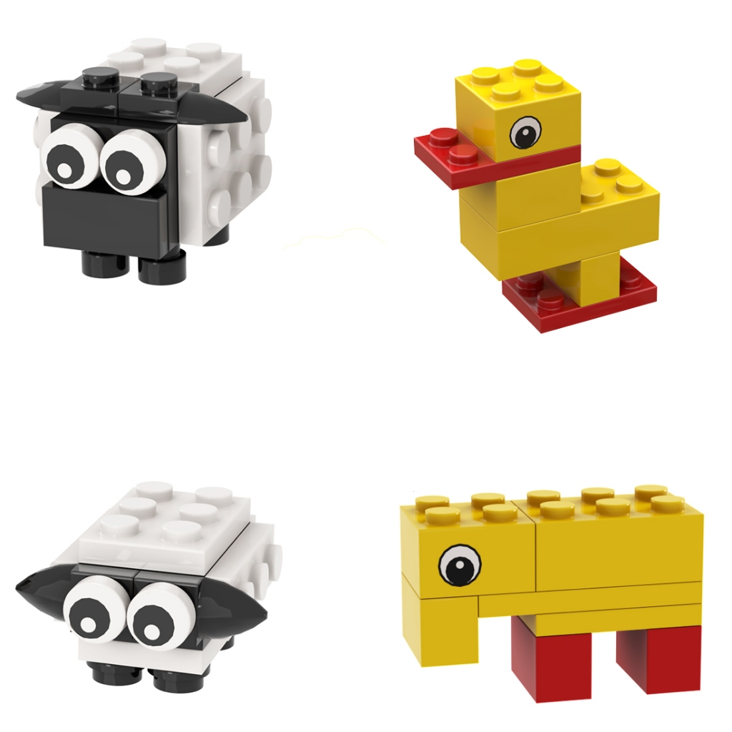 ของเล่นตัวต่อ รูปเป็ดแกะ MOC ของที่ระลึก สไตล์คลาสสิก สําหรับเด็กผู้ชาย และเด็กผู้หญิง