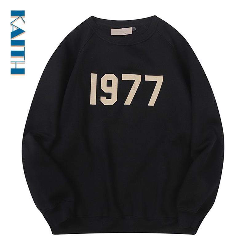 พร้อมส่ง ESS เสื้อกันหนาวลําลอง แขนยาว คอกลม ผ้าฝ้าย พิมพ์ลายดิจิทัล 1977 สไตล์เกาหลี ฮิปฮอป พลัสไซซ์ สําหรับผู้ชาย และผู้หญิง ทุกเพศ