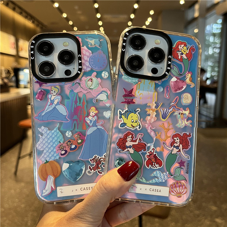 เคสไอโฟน 16/15/14/13/12/11 Pro max Mermaid Princess Laser Compatible Case iPhone 11,12,13,14,15,16,11PM,12PM,13PM,14PM,15PM,16PM