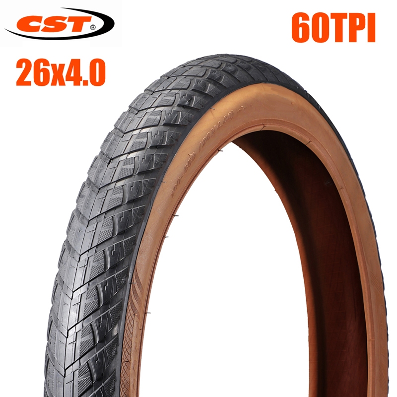 CST 26x4.0 ยางรถจักรยาน 26x4 ยางจักรยานไขมัน fatbike ยางล้อไฟฟ้ายางหิมะ 60TPI สีผิวสีน้ําตาล
