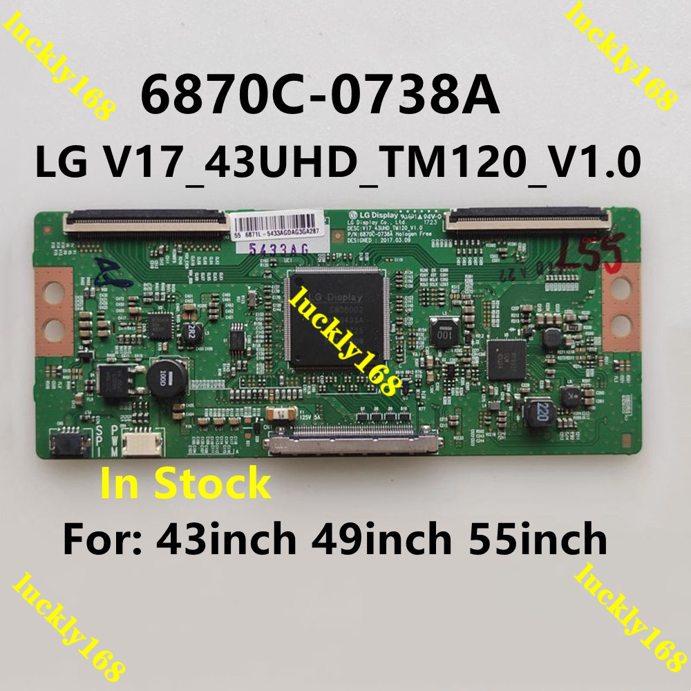 ใหม่ บอร์ดทีวี 6870C-0738A LG V17_43UHD_TM120_V1.0 TV TCON Board LG V17 43UHD สําหรับ 43 นิ้ว 49 นิ้ว 55 นิ้ว