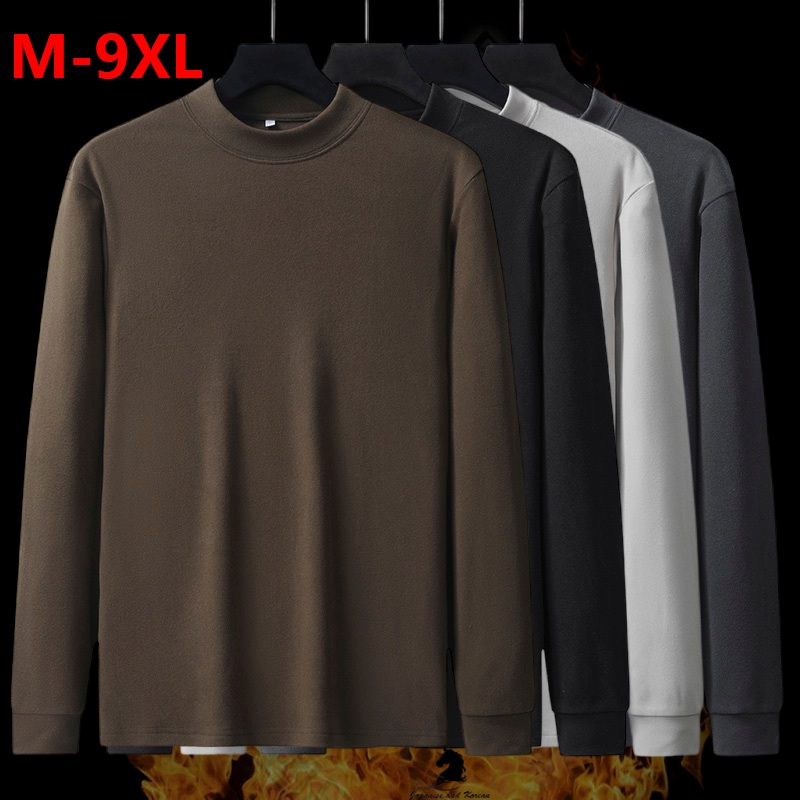 เสื้อกันหนาว คอเต่า ผ้าฟลีซ แบบสองด้าน ขนาดใหญ่ ให้ความอบอุ่น แฟชั่นฤดูใบไม้ร่วง และฤดูหนาว สไตล์เยอรมัน ไซซ์ M - 9xl