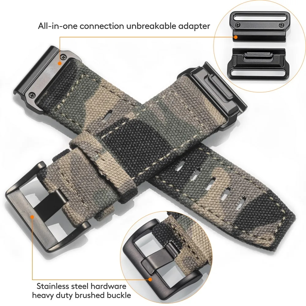 Hemsut สําหรับ Garmin Quickfit 20 22 26 มม.ผ้าใบสายนาฬิกากีฬาสายรัดข้อมือใช้งานร่วมกับ fēnix Tactix Forerunner MARQ