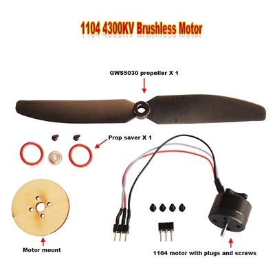 Fpv 1104 มอเตอร์เครื่องบินไร้แปรงถ่าน 4300KV 6A ESC 1S 76g 1104 พร้อมใบพัด