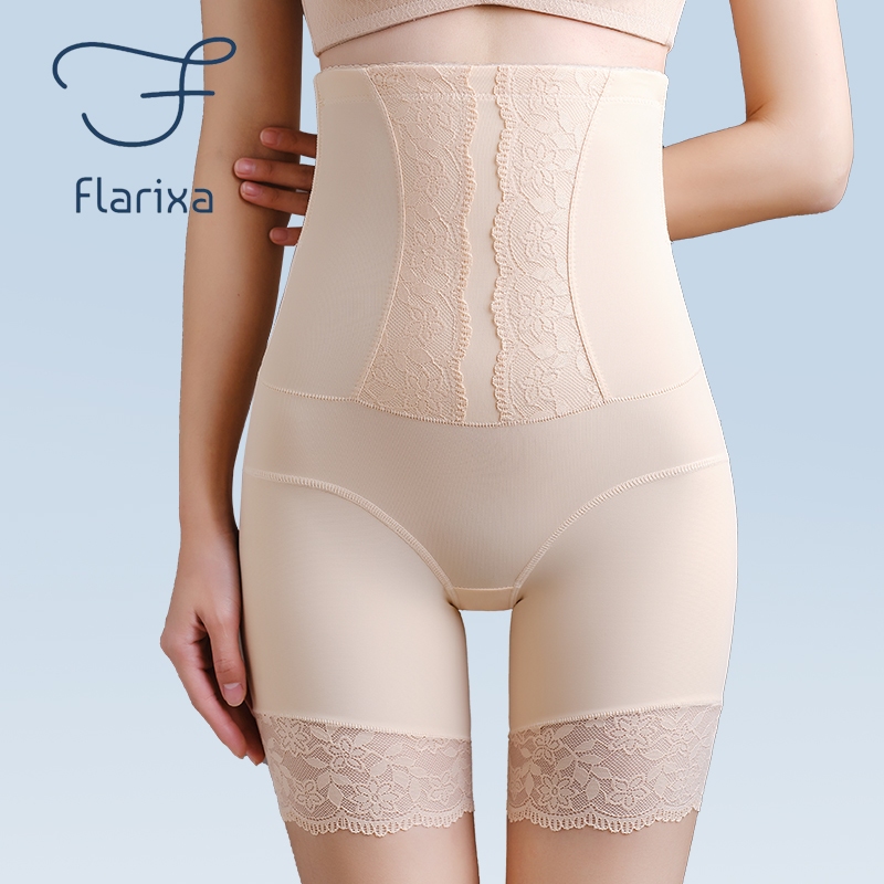 Flarixa กางเกงชั้นใน กระชับสัดส่วน เอวสูง แต่งลูกไม้ สําหรับผู้หญิง